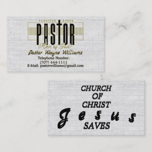 Carte De Visite Pasteur/Église Personnalisé