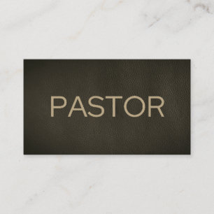 Carte De Visite Pasteur Faded Black Distressed Leather Church