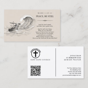 Carte de visite Pasteur Marc 4:39-41 avec QR Code