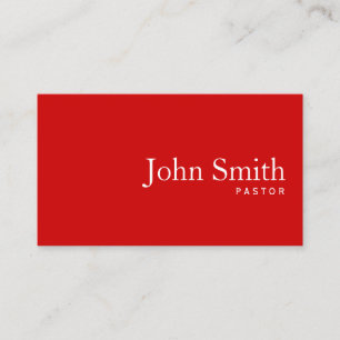 Carte De Visite Pasteur simple rouge clair
