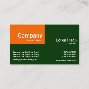Carte De Visite Patch trimestriel - Orange et Vert foncé (003300)