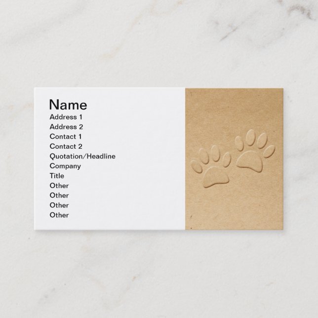 Carte De Visite Pâtes De Chien Mignonnes Pour Amoureux de les chie (Devant)