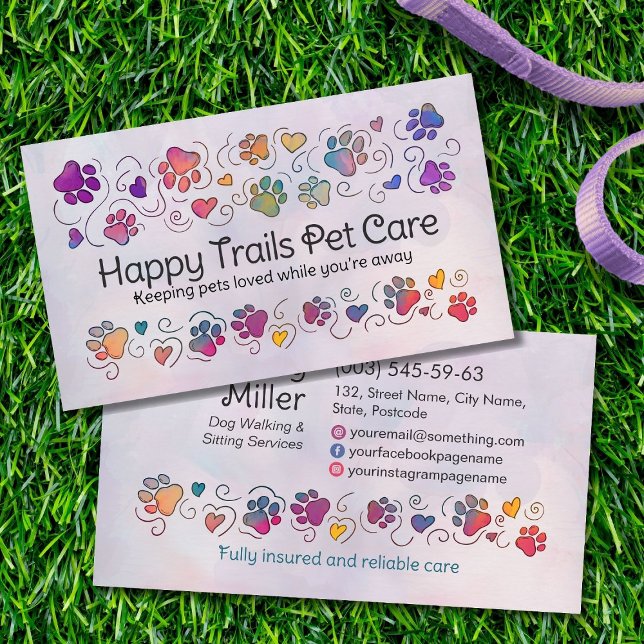 Carte De Visite Pâtes et chaleur - art à trait manuel et aquarelle (Créateur téléchargé)