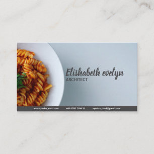 Carte De Visite Pâtes Fusilli à la Sauce Rouge Minimaliste g34