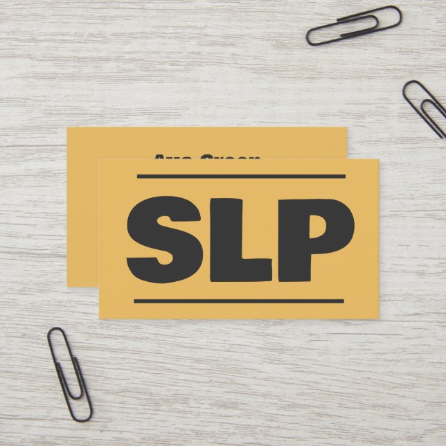 Carte De Visite Pathologiste de la parole SLP (Devant/Arrière en situation)