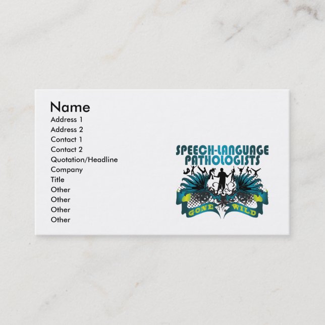 Carte De Visite Pathologistes de Discours-Langue fous (Devant)