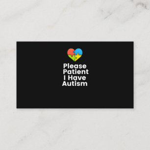 Carte De Visite Patient J'Ai Autisme Chemise Autisme