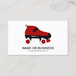 Carte De Visite patin rouge de Derby de rouleau de quadruple