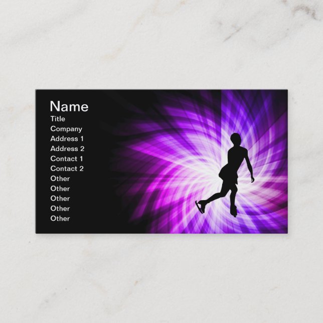 Carte De Visite Patinage artistique violet (Devant)