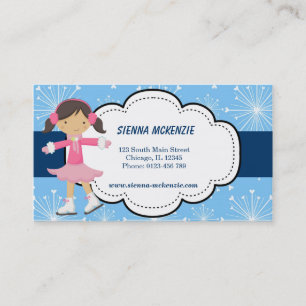 Carte De Visite Patinage sur glace (bleu)