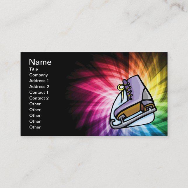 Carte De Visite Patinage sur glace coloré (Devant)