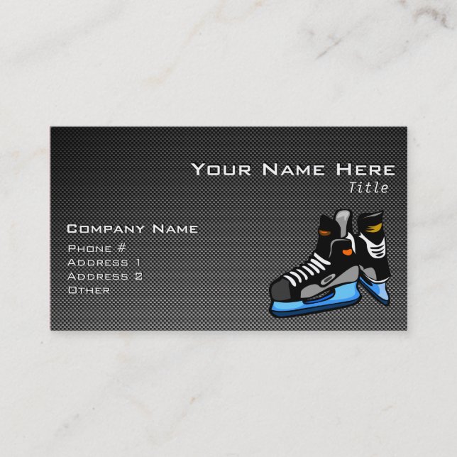 Carte De Visite Patins de hockey sur fibre de carbone Faux (Devant)