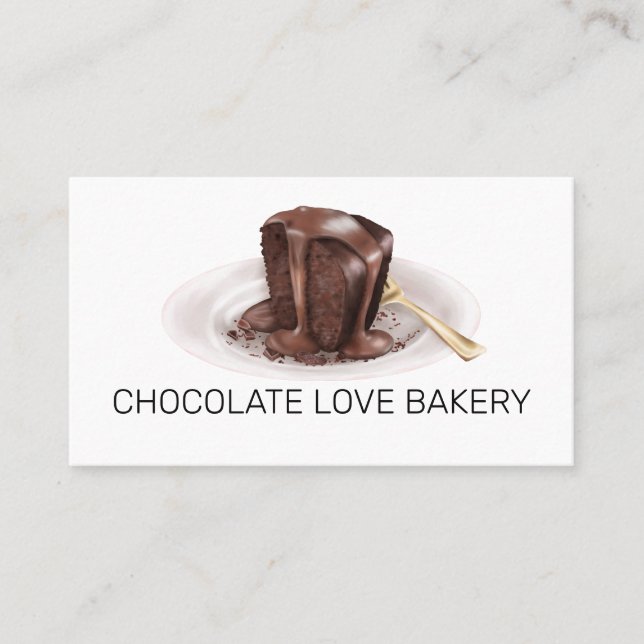 Carte De Visite Pâtisserie Aquarelle Chocolat de boulangerie (Devant)