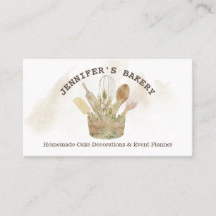 Carte De Visite Pâtisserie boulangerie chef patisserie aquarelle r