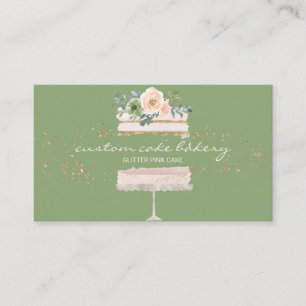 Carte De Visite Pâtisserie Boulangerie Gâteau Vert à Étages