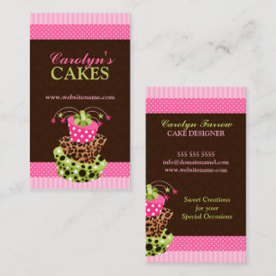 Carte De Visite Pâtisserie Cake and Damask