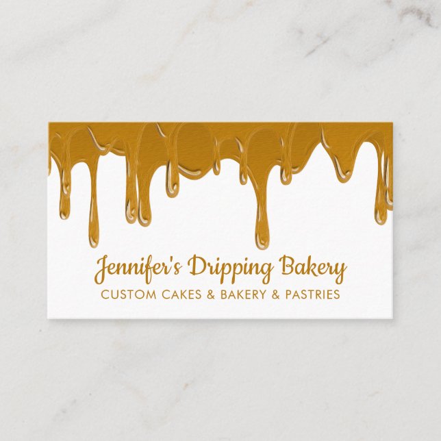 Carte De Visite Pâtisserie Chef Abstrait Déchets Crème de caramel (Devant)