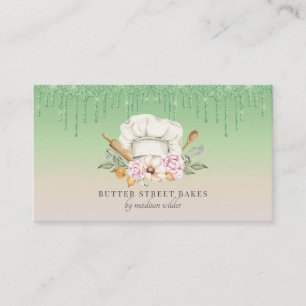 Carte De Visite Pâtisserie Chef Aquarelle Chef Casquette Parties s