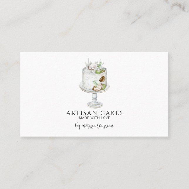 Carte De Visite Pâtisserie Chef Aquarelle Cuisine Business (Devant)