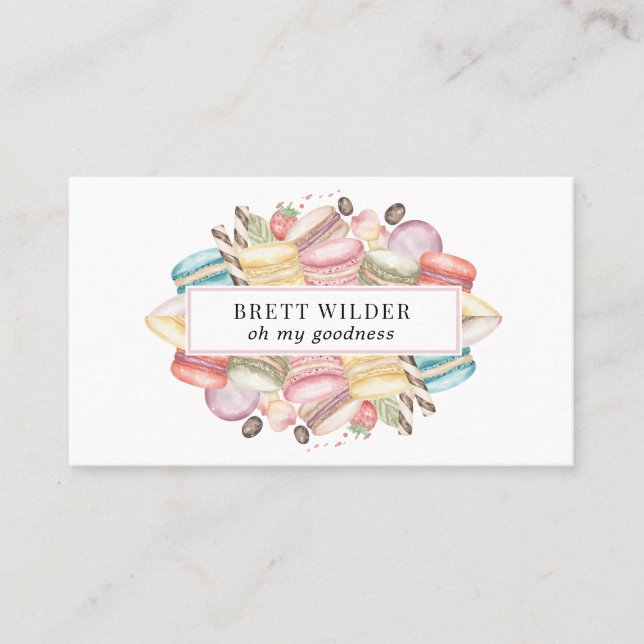 Carte De Visite Pâtisserie Chef boulangerie Aquarelle Cookies Cuis (Devant)