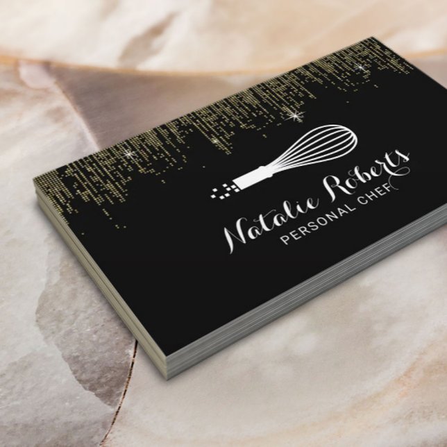 Carte De Visite Pâtisserie Chef personnel Whisk Logo Confetti mode (Créateur téléchargé)