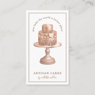 Carte De Visite Pâtisserie Chef Rose Parties scintillant or gâteau