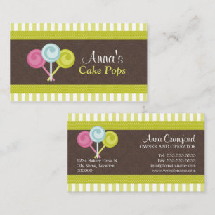 Carte De Visite Pâtisserie Colorée de Cake Pops