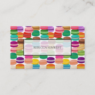 Carte De Visite Pâtisserie colorée de Macarons de Français