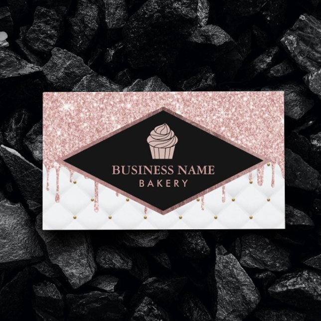 Carte De Visite Pâtisserie Cupcake Chef boulangerie Rose Gold Part (Créateur téléchargé)