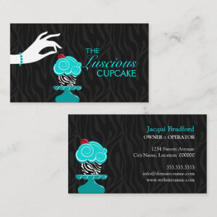 Carte De Visite Pâtisserie Cupcake Fantaisiste Zèbre
