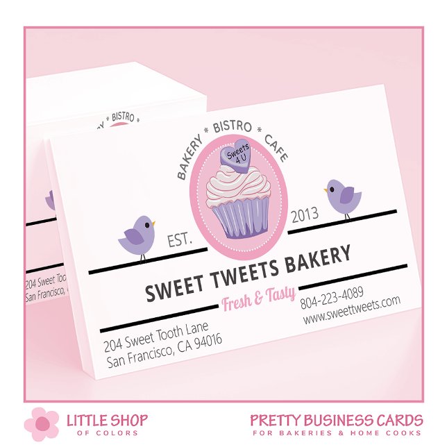 Carte De Visite Pâtisserie Cupcake Rose (Créateur téléchargé)