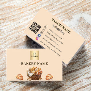 Carte De Visite Pâtisserie de boulangerie pêche code QR logo
