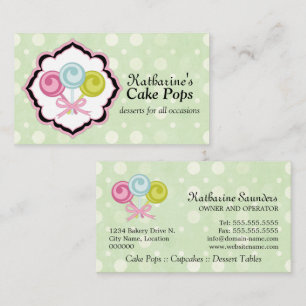 Carte De Visite Pâtisserie de Cake Pops sur mesure
