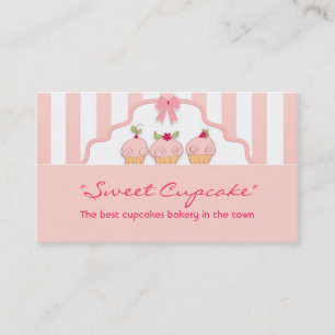 carte de visite pâtisserie de cupcakes doux rose