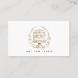 Carte De Visite Pâtisserie Élégante Dessinée à la Main