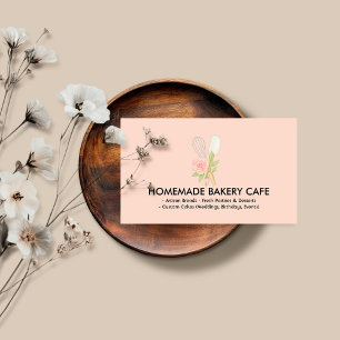 Carte De Visite Pâtisserie Fleurie Blush Mignonne Traiteur