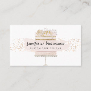 Carte De Visite Pâtisserie Gâteau Pailleté Boulangerie Fleurie Pat