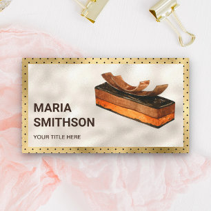 Carte De Visite Pâtisserie Gourmet au Chocolat Feuille d'Or Boulan