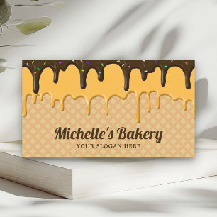 Carte De Visite Pâtisserie Gouttes de Glaçage au Chocolat Boulange