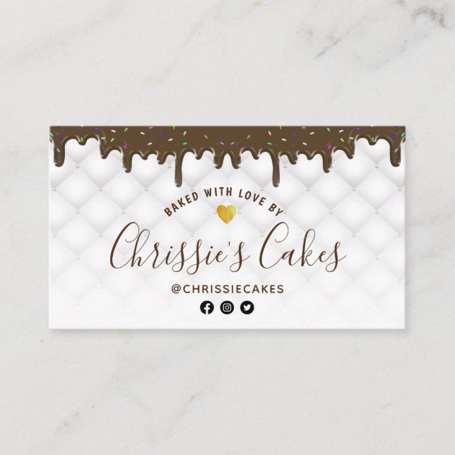 Carte De Visite pâtisserie moderne chef letterie (Devant)