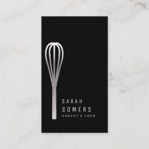 Carte De Visite Pâtisserie Moderne Gold Glitter Whisk