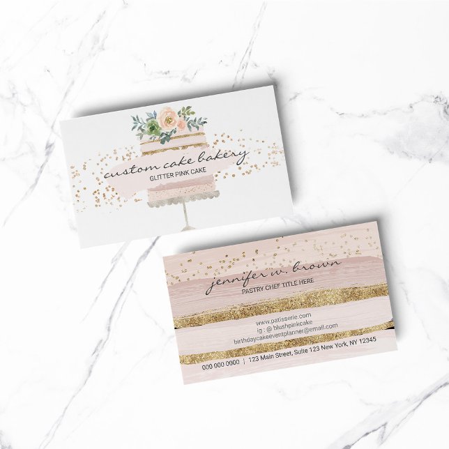 Carte De Visite pâtisserie pâtisserie pâtisserie boulangerie-pâtis (Cake Bakery Pastry Patisserie Business Card)