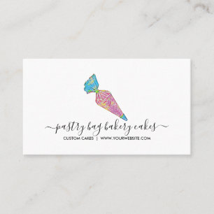 Carte De Visite Pâtisserie Pâtisserie Pink Blue Bag