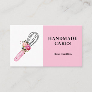 Carte De Visite Pâtisserie Pink Cake Chef Boulangerie