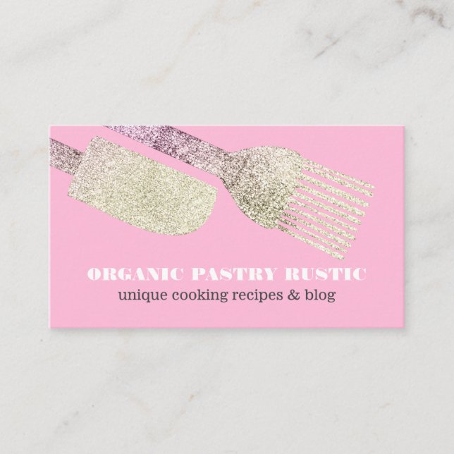 Carte De Visite Pâtisserie rose Spatula Boulangerie Café Cuisine R (Devant)
