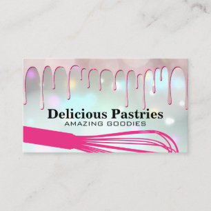Carte De Visite Pâtisserie rose   Whisk   Baker