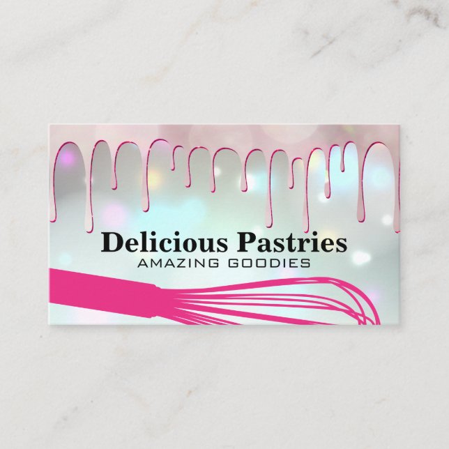 Carte De Visite Pâtisserie rose | Whisk | Baker (Devant)
