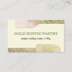 Carte De Visite Pâtisserie rustique jaune