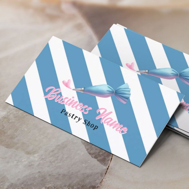 Carte De Visite Pâtisserie Sac de tuyauterie & Coeur Boulangerie B (Créateur téléchargé)