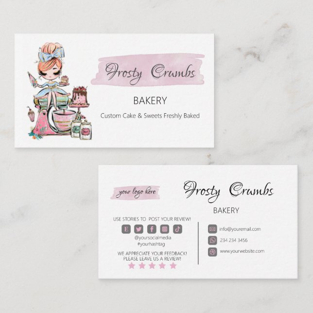 Carte De Visite Pâtisserie Sucres    CupcakesCarte de visite (Devant / Derrière)
